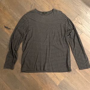 Vince Long-sleeve Grey and Black Striped Shirt
